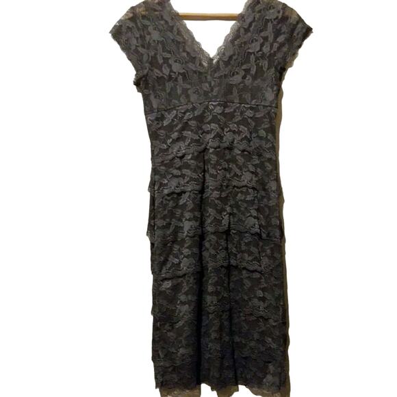 Y2K Gray Lace Dress Size 6 Party Cocktail Helene Blake - Picture 6 of 6